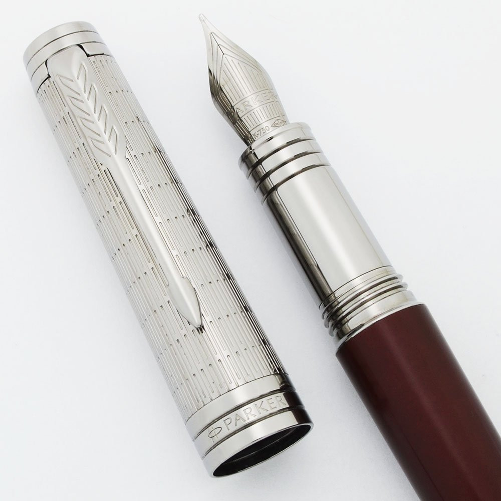 Parker (Modern) Premier Fountain Pen - Crimson Red w Ruthenium