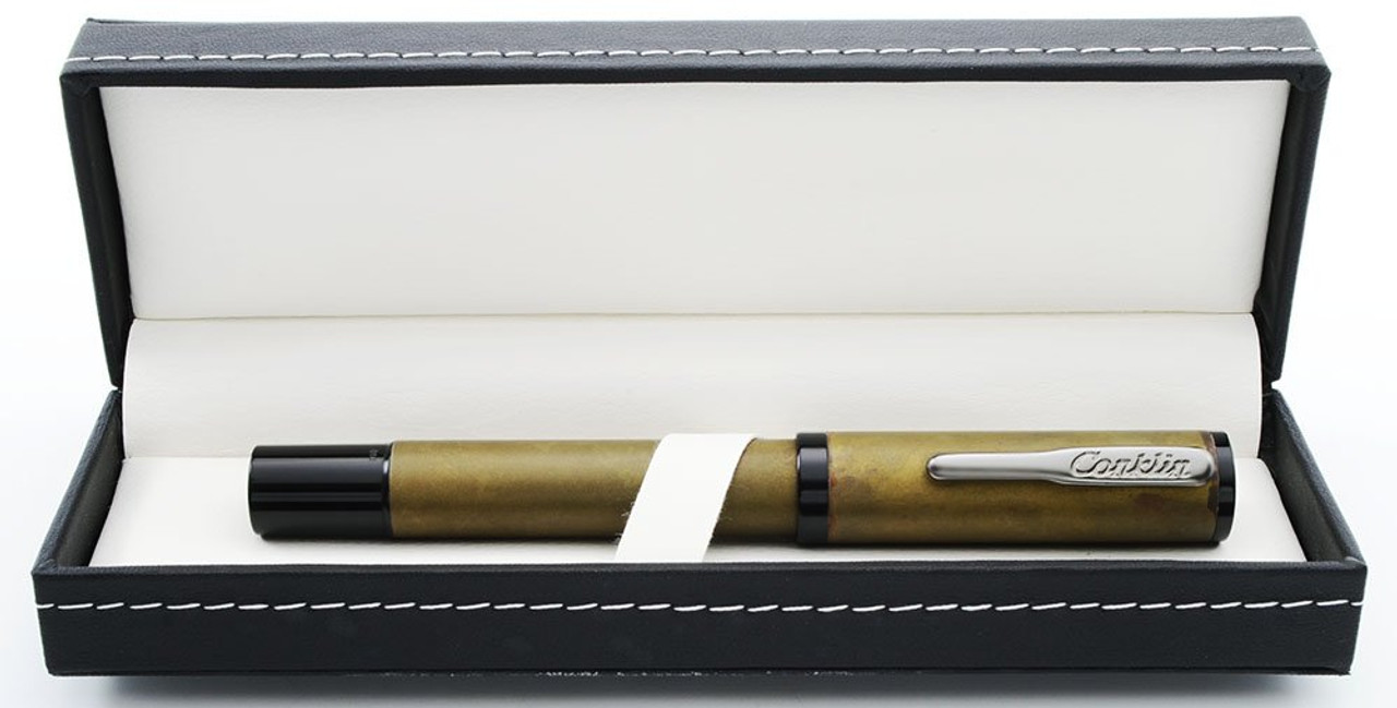 Conklin (Modern) Nighthawk Metals Fountain Pen - Brass, Broad Steel Nib (Excellent in Box, Works Well)