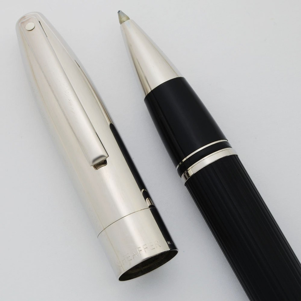 Sheaffer Legacy 2 Rollerball Pen (#866) - Linear Matte Black, Palladium Cap (Excellent, Works Well)