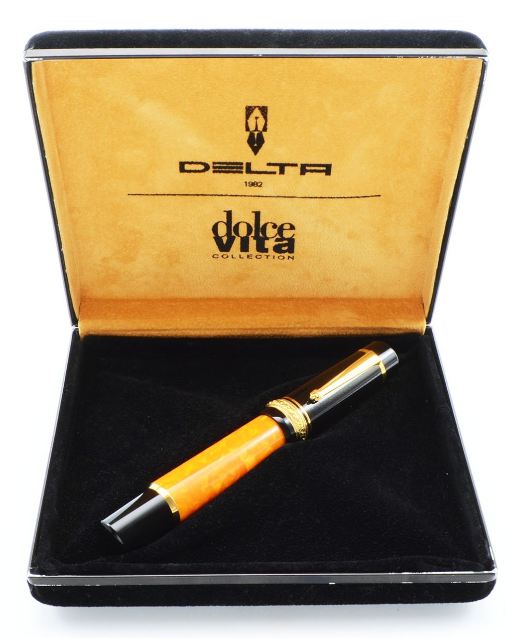 Delta Dolcevita Oversize LE (#916) Fountain Pen - Orange and Black 