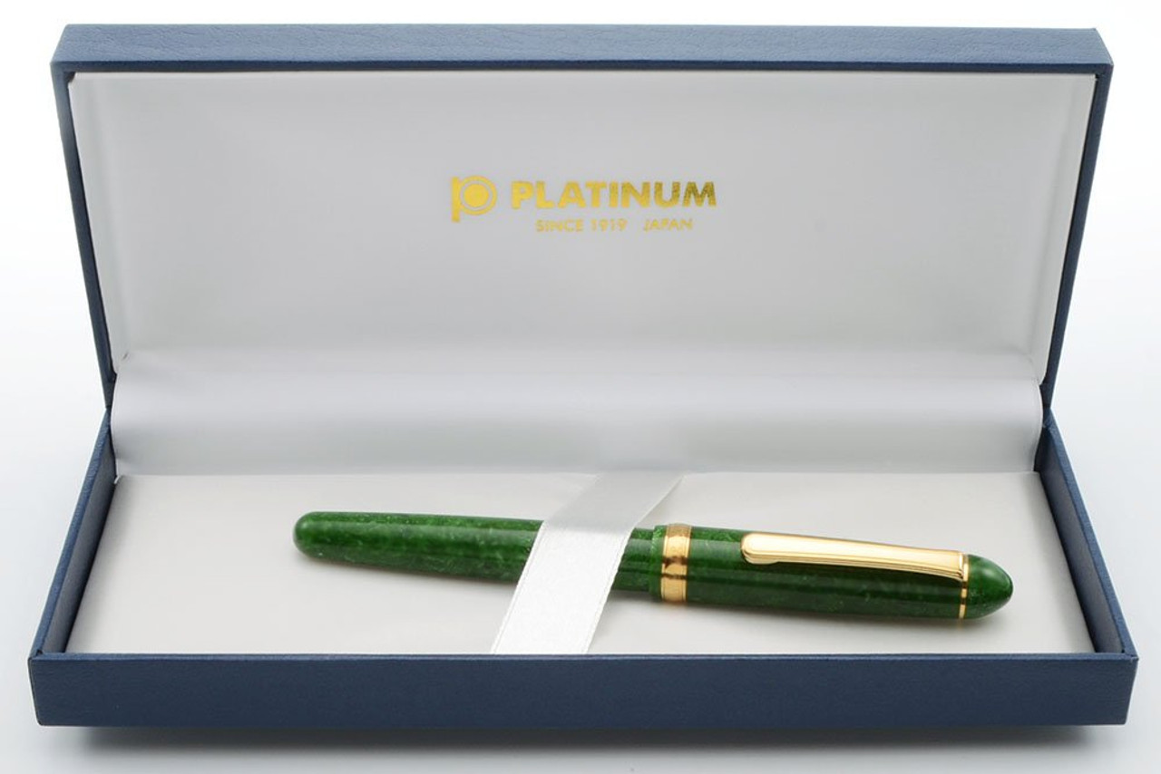 Platinum 3776 Celluloid Fountain Pen - Jade Green Celluloid, 14k Extra Fine Nib (Near Mint in Box, Works Well) Platinum 3776 Celluloid Fountain Pen - Jade Green Celluloid, 14k Extra Fine Nib (Near Mint in Box, Works Well)