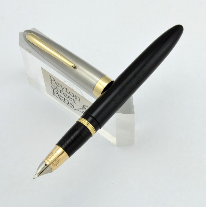 Sheaffer Triumph Sentinel DeLuxe Fountain Pen - First Version, Fine Lifetime Triumph Nib, Lever, Black (Excellent, Restored)