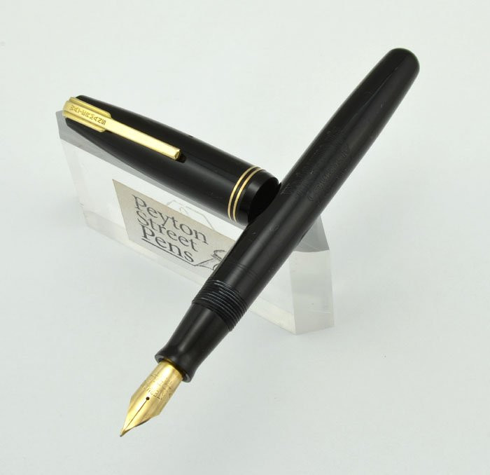 Waterman Commando Fountain Pen - 1940s, Black,  Flexible Fine (Excellent, Restored)