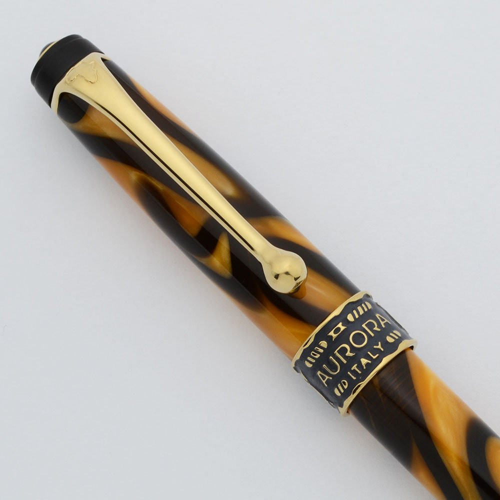Aurora Afrika Limited Edition Ballpoint - Marbled Orange and Black