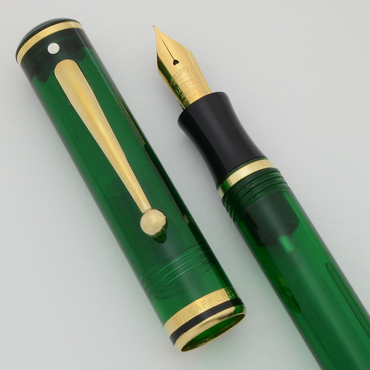 Sheaffer Levenger Connaisseur Fountain Pen (1998) - Aegean Green,  C/C Filler, 14k Fine Lifetime Nib (Excellent +, Works Well)