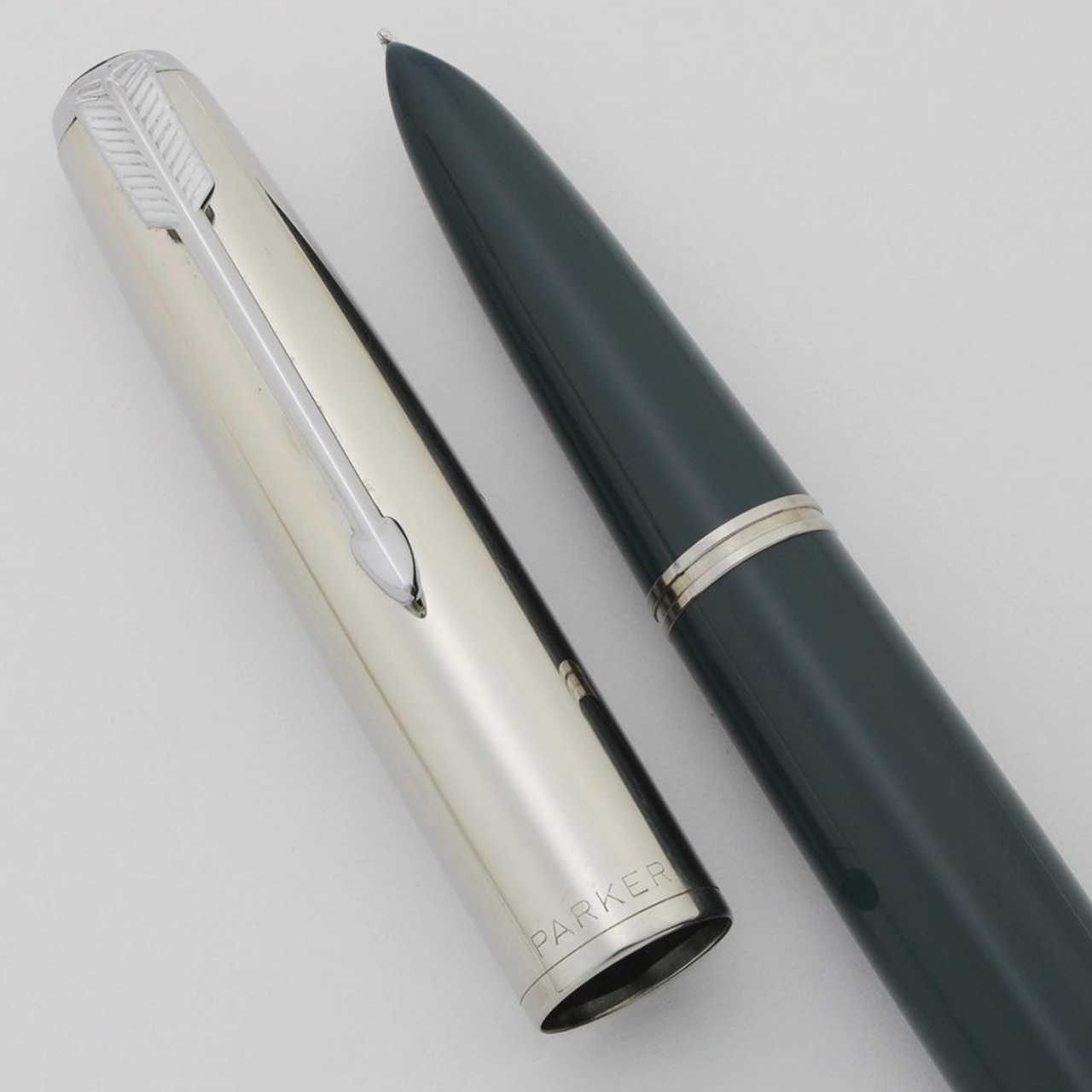 Parker 51 Special Aerometric (1950s) - Navy Grey,  Steel Cap, Medium Octanium Nib (Excellent +, Works Well)