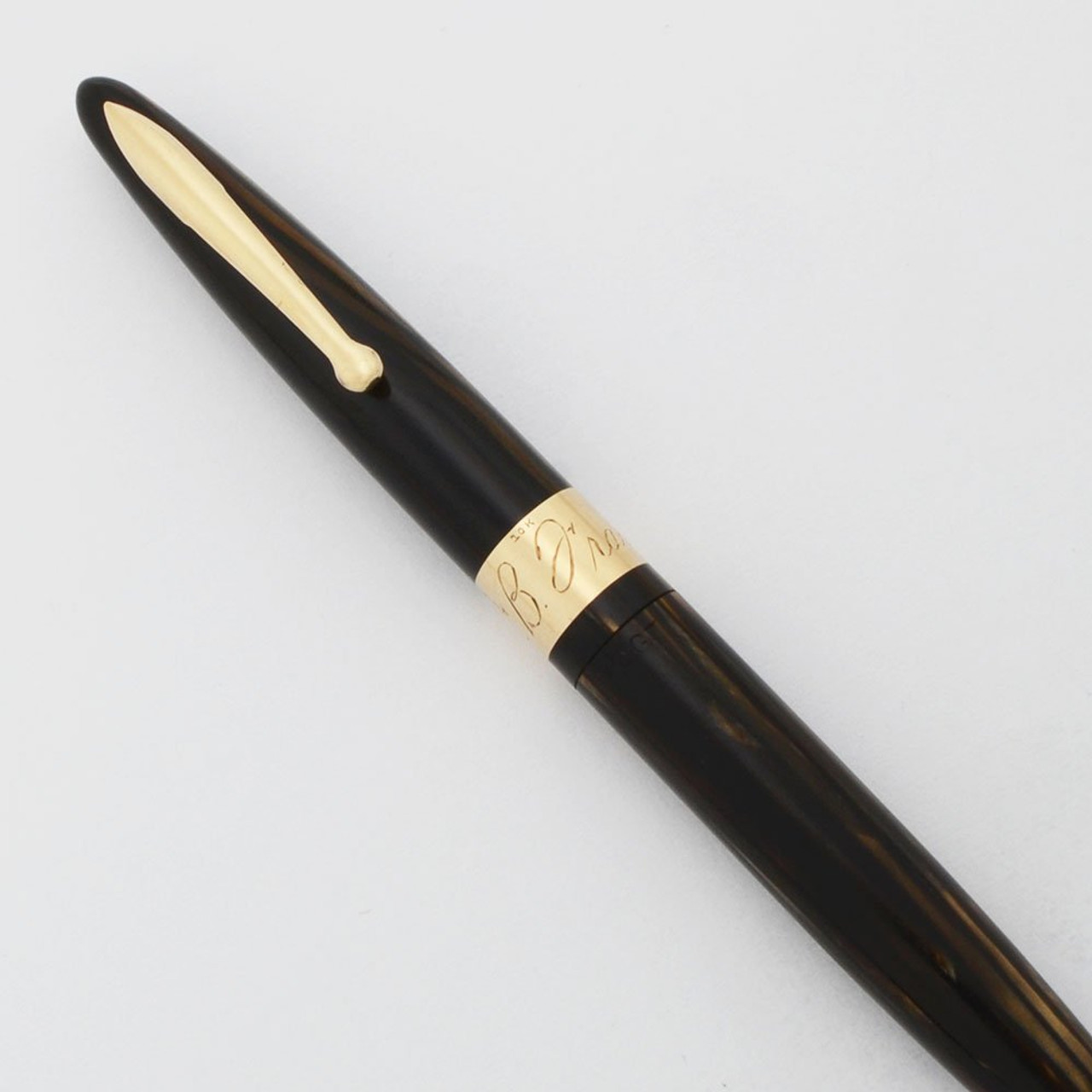 Sheaffer  Balance Signature Mechanical Pencil  (1950s) - Brown Striated, 1.1mm Leads (Excellent, Restored)