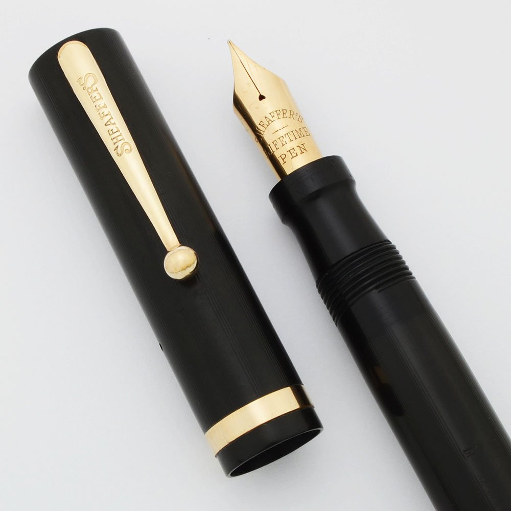 Sheaffer Lifetime Flat Top Oversized - Black Lined Hard Rubber