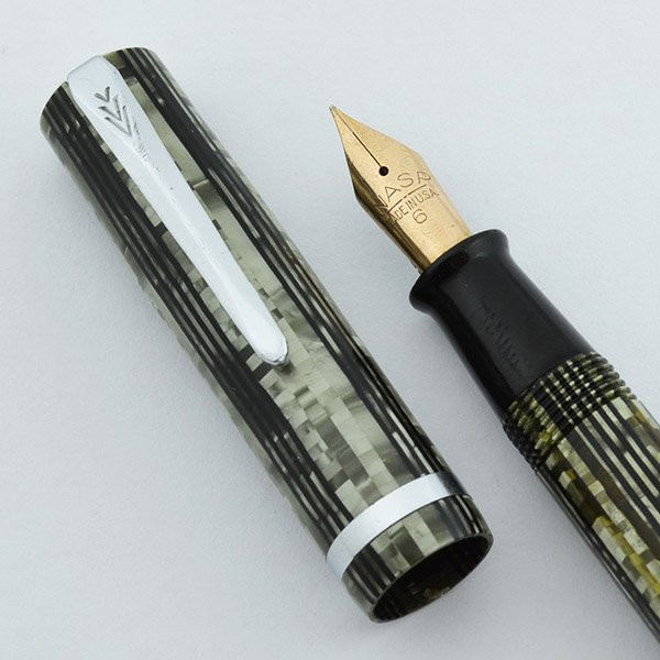 WASP (Sheaffer) Clipper 500 (1930s/40s) - Grey Pearl, Lever Fill, Extra Fine #7 Nib (Excellent, Restored)