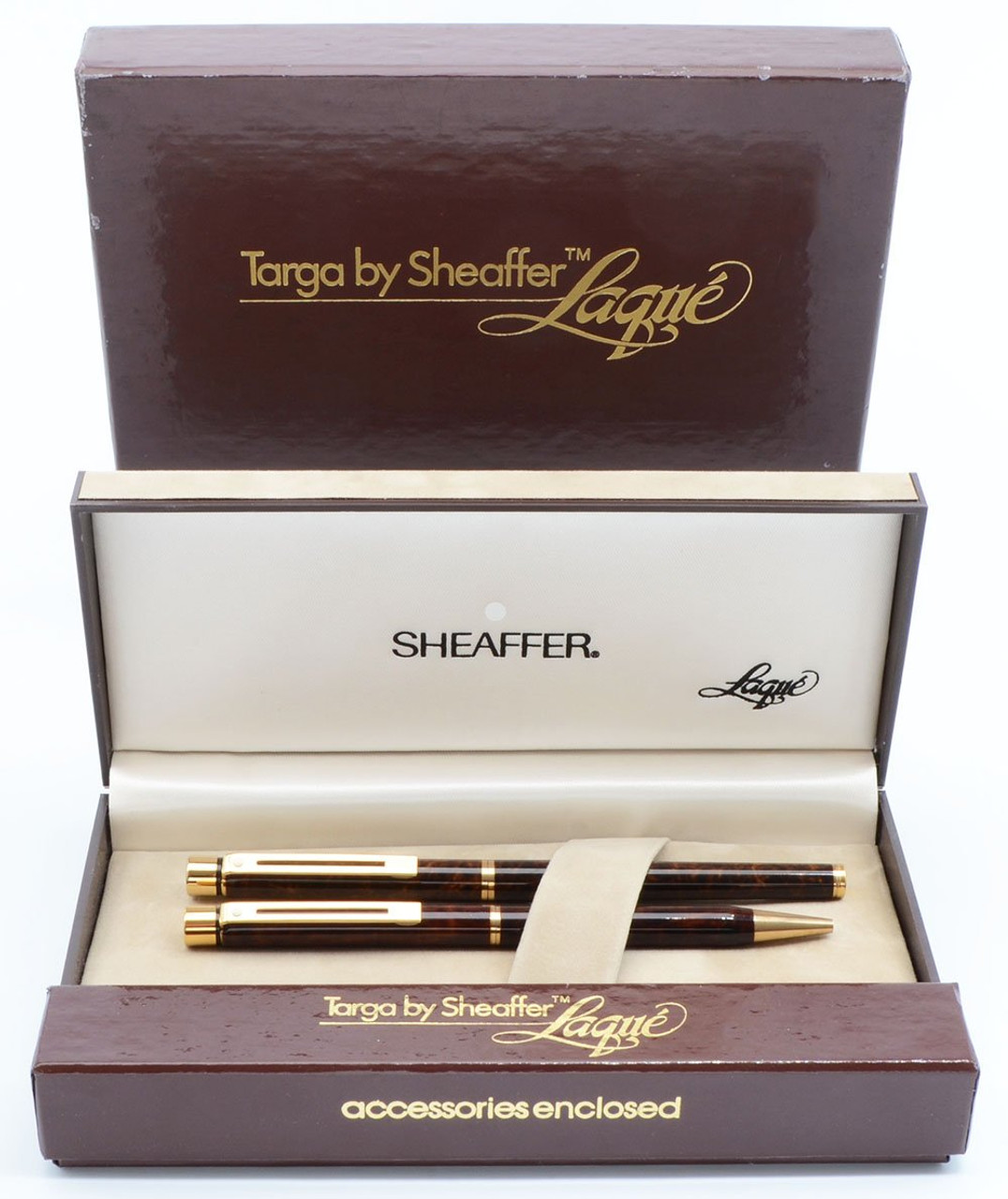 Sheaffer TARGA 1030s Slim FP BP set - Laque Thuya Ronce, 14k Medium Nib (New Old Stock in Box, Works Well)