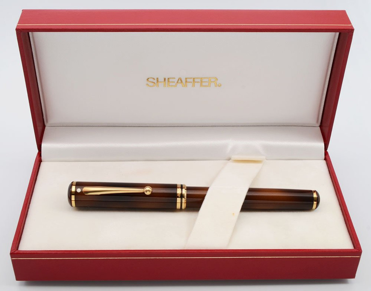 Sheaffer Grand Connaisseur Fountain Pen (1987) - Tortoiseshell, Gold-Filled Trim, Medium 18k Nib (New Old Stock in Box)