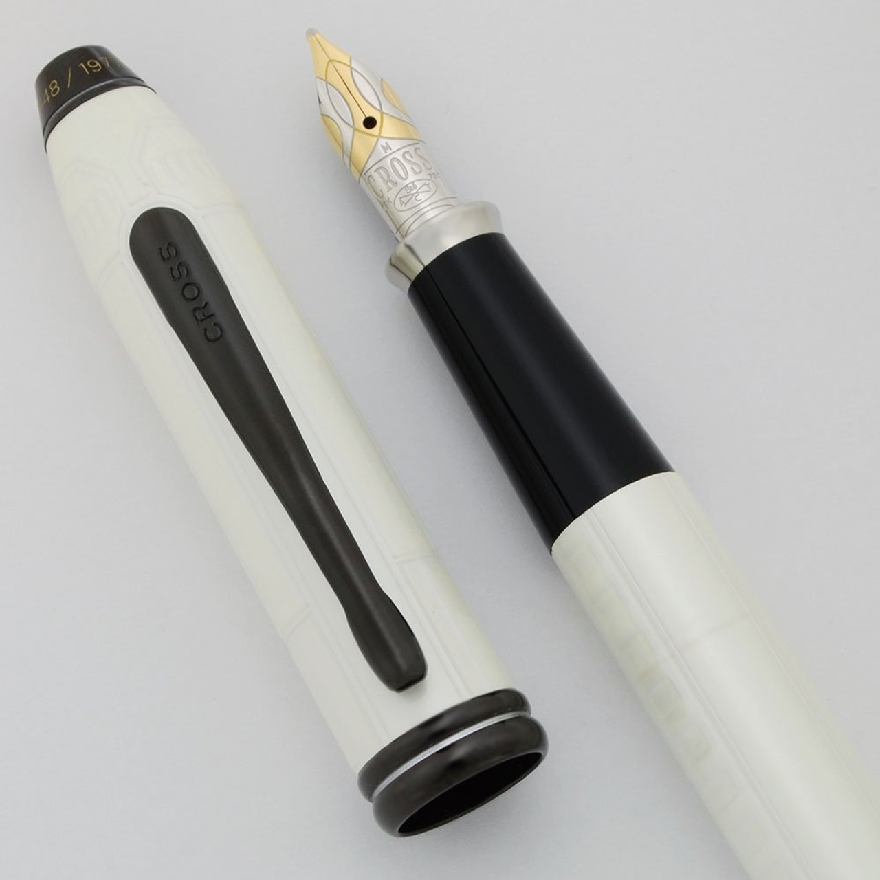Cross Townsend S.E. Stormtrooper Fountain Pen - Pearl White Lacquer, 18k Medium (Superior, Works Well)