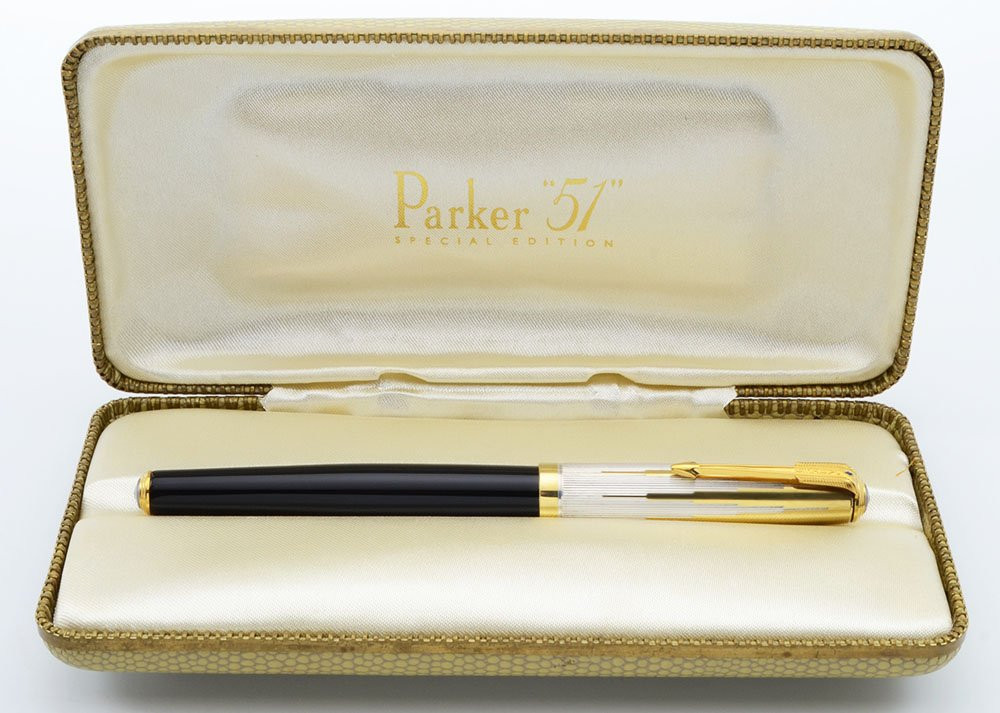 Parker 51 Special Edition 2002 - Black w Vermeil Cap, C/C, Medium