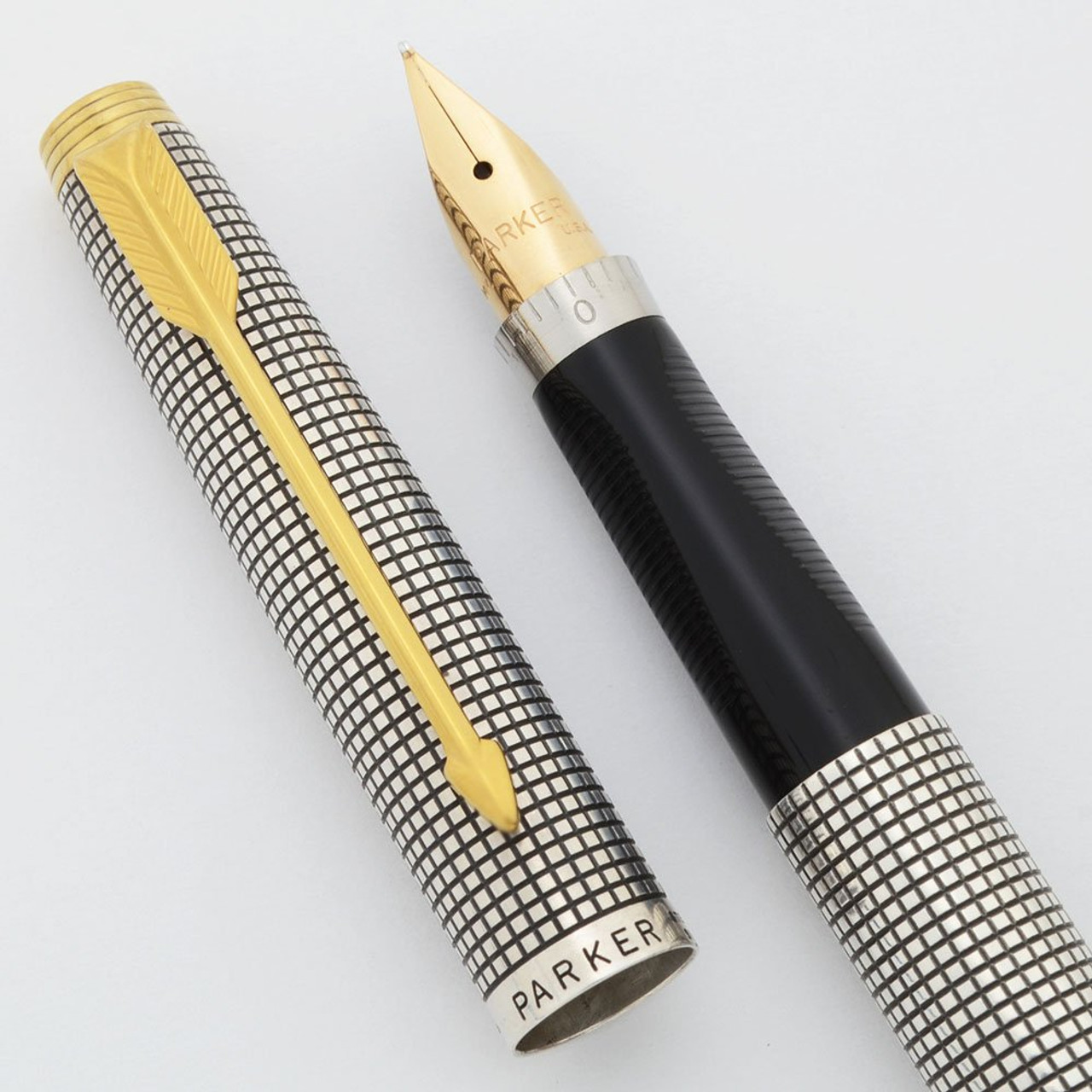 Parker 75 Cisele Fountain Pen (USA, 1960s) -  Flat Tassies, C/C, Medium #66 14k Nib (Superior, Works Well) - 19730