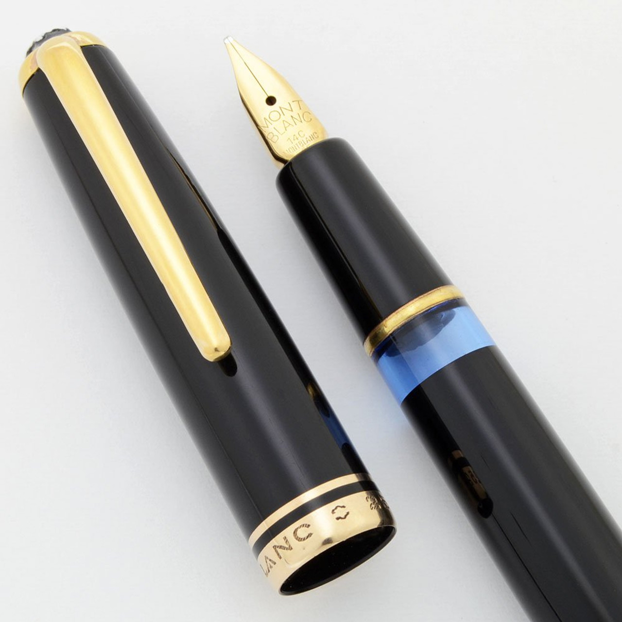 Montblanc 252 Fountain Pen (1950s) -  Basic Black, 14k Flexible Stub Wing Nib (Excellent, Works Well)