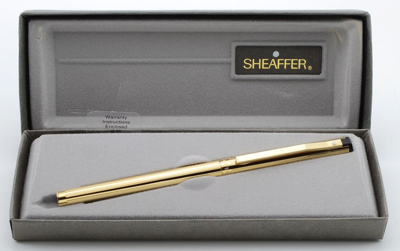 Sheafer TRZ Model 70 Fountain Pen (1980s) - Lined Gold Electroplated,  C/C, Gold Plated Nibs (New Old Stock in Box)