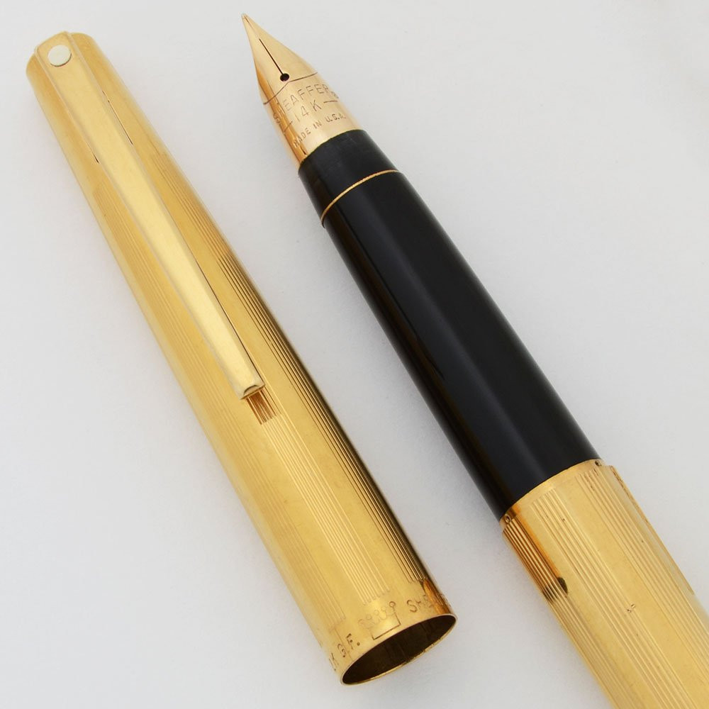 Sheaffer Stylist 727 Fountain Pen (1970s) - Gold Lines, C/C, Fine