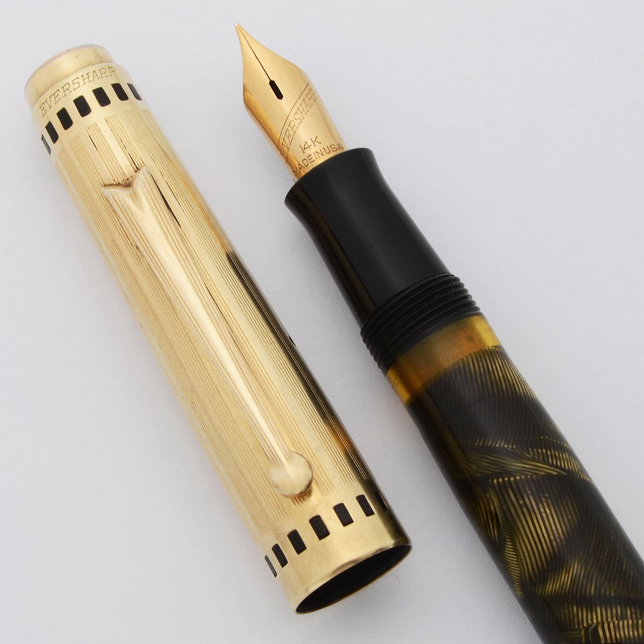 Wahl Eversharp Half Coronet Fountain Pen - Green Shell