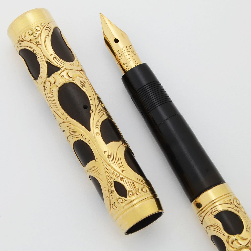 Aiken Lambert (?) Eyedropper Fountain Pen - Gold Filled Filigree