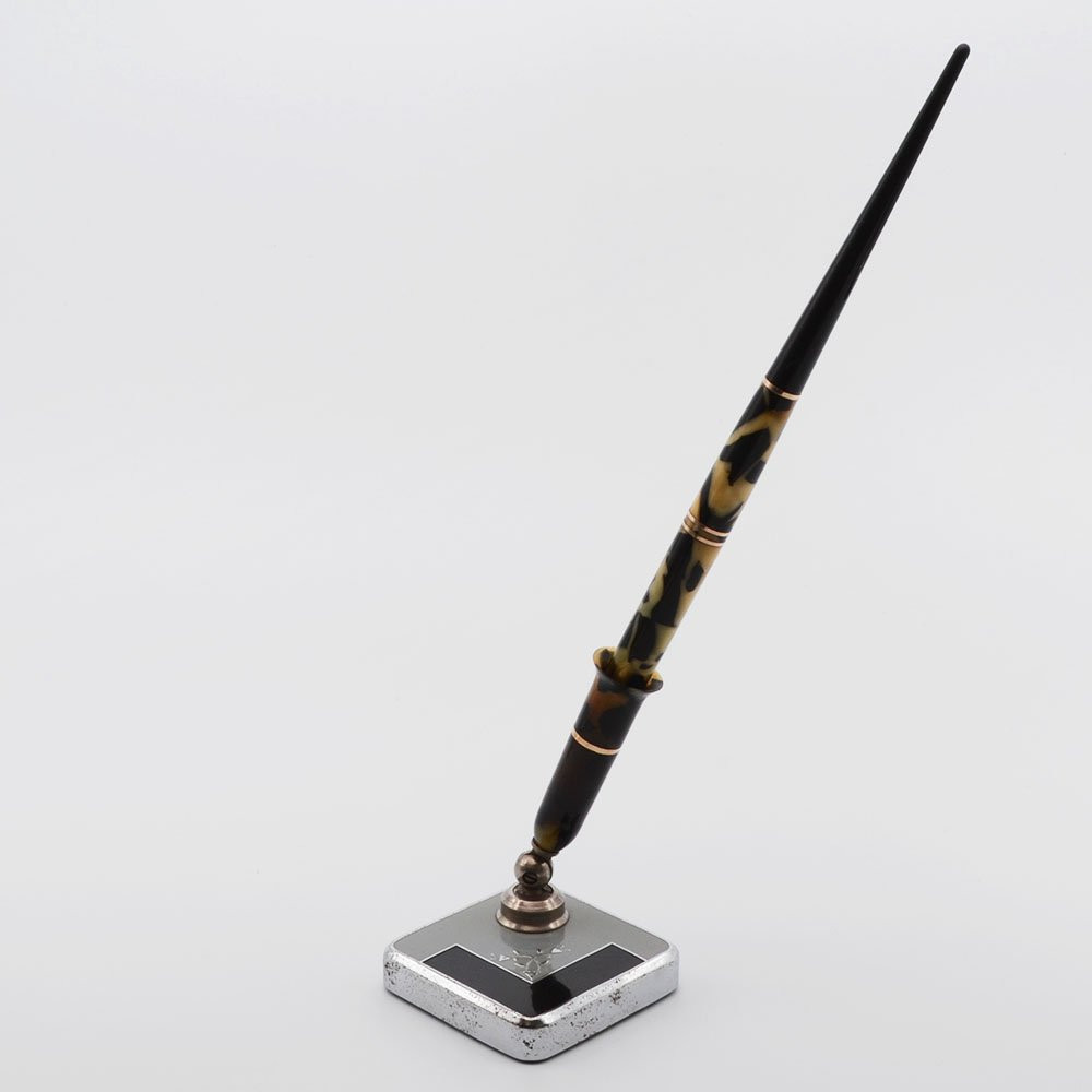 Wahl Eversharp Desk Pen & Base - Black & Pearl Pen, Black & Silver