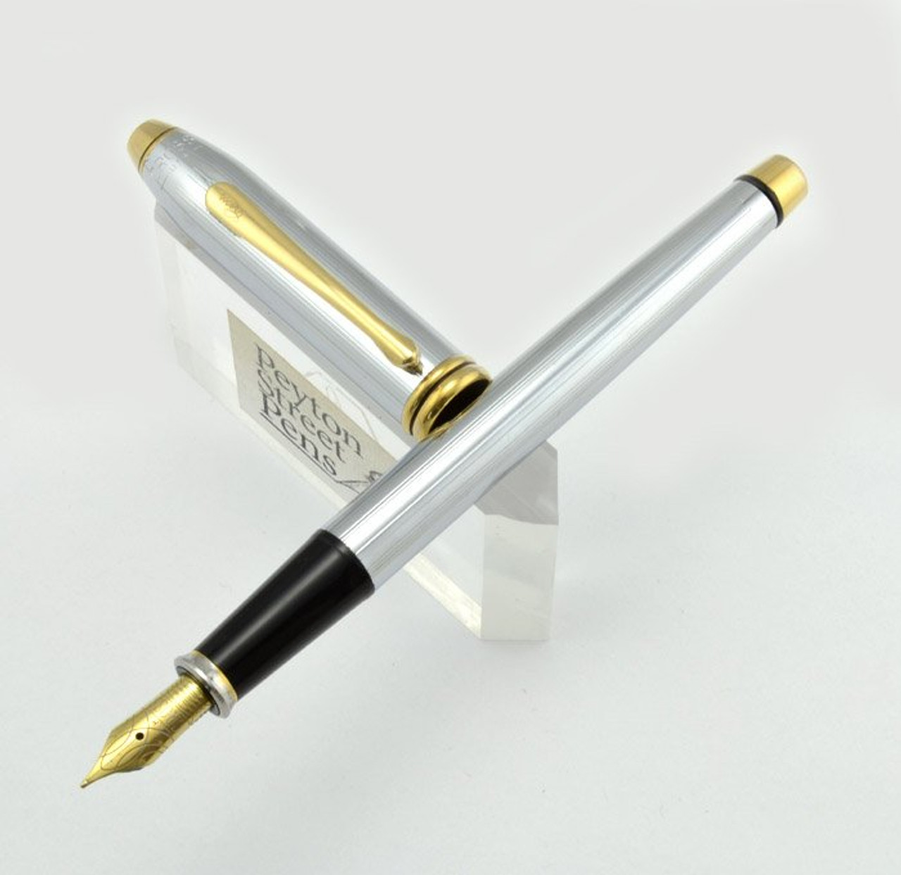 Cross Townsend Medalist Fountain Pen - Chrome, Gold Trim, Medium