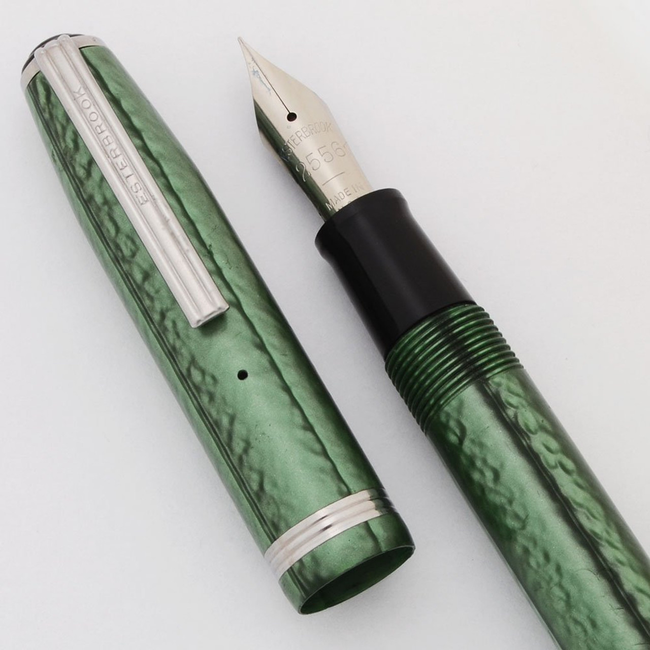 Esterbrook LJ Fountain Pen (1950s)- Fern Green, Lever Filler, 2556 Firm Fine Nib (Excellent +, Restored)