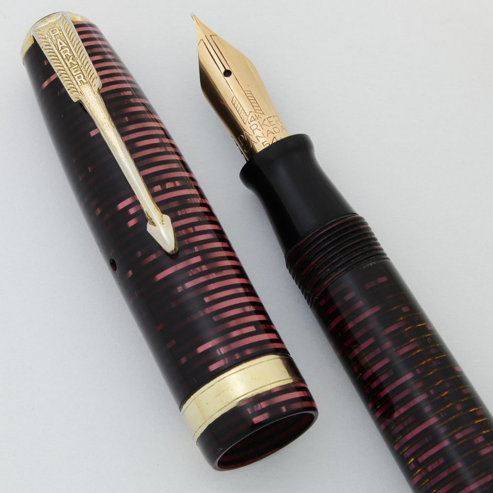 Parker パーカー Vacumatic バキュマチック 14K カナダ製 Parker Vacumatic Major Fountain Pen (1940s, Canada) - Burgundy