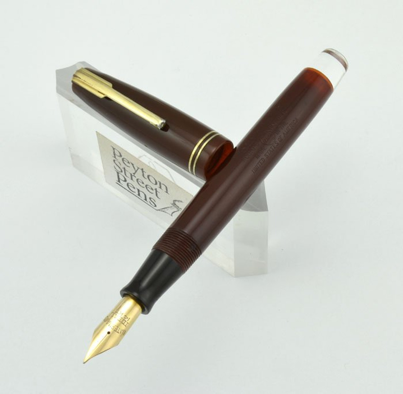 Waterman Commando Fountain Pen -1940s, Brown, Flexible Fine (Excellent, Restored)