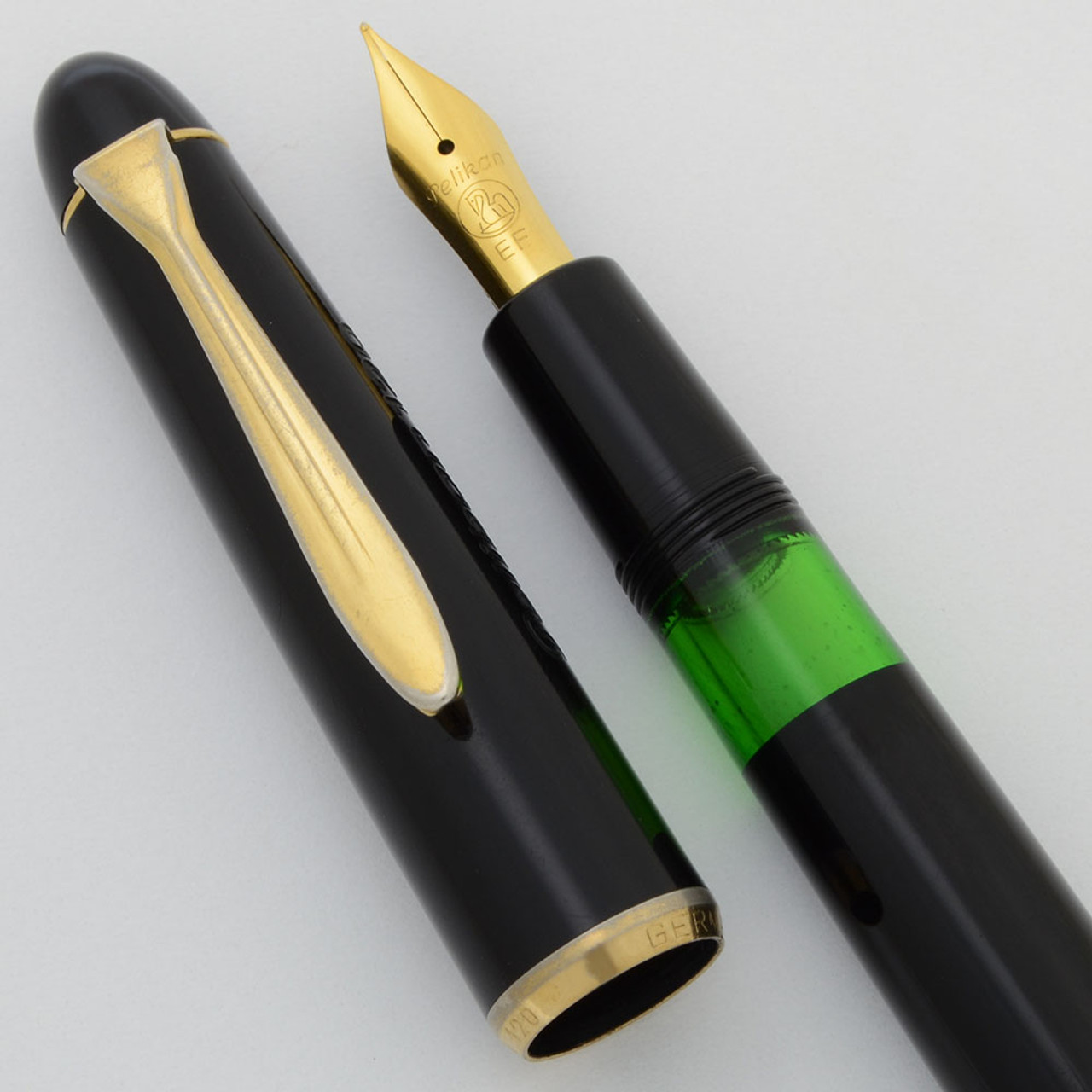 Pelikan 120 Fountain Pen  (1950-60s)- Black,  Piston Filler, GP Extra Fine Nib (Excellent +, Works Well)