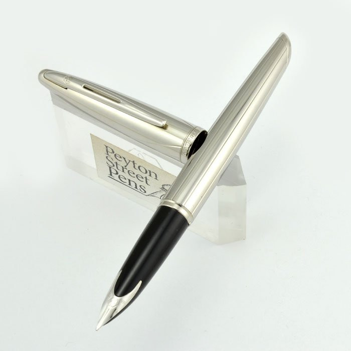 Waterman Carene Deluxe Fountain Pen - Silver Meridians, 18k Medium