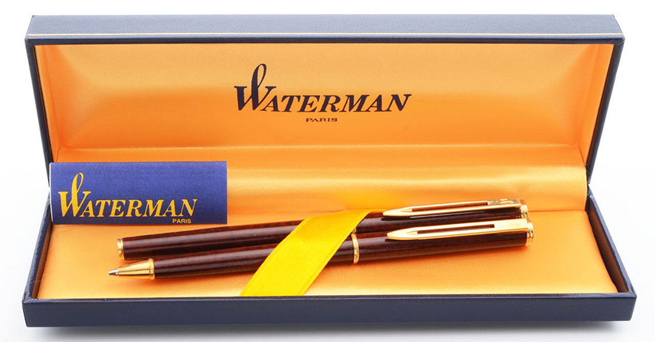 Waterman Laureat  Rollerball Pen Maroon & Gold Trim New In Box