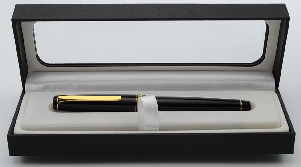 Pilot Falcon Resin Fountain Pen - Black, Gold Trim, 14k SF Spencerian (Excellent in Box, Works Well)