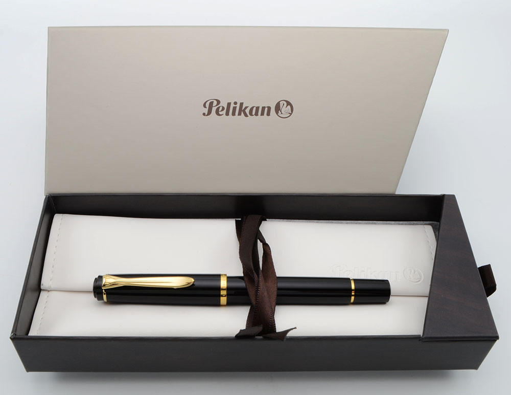 Pelikan 万年筆 ブラック ゴールドトリムM150 Pelikan M150 Fountain Pen - Black, Piston Filler, Gold Trim, Fine