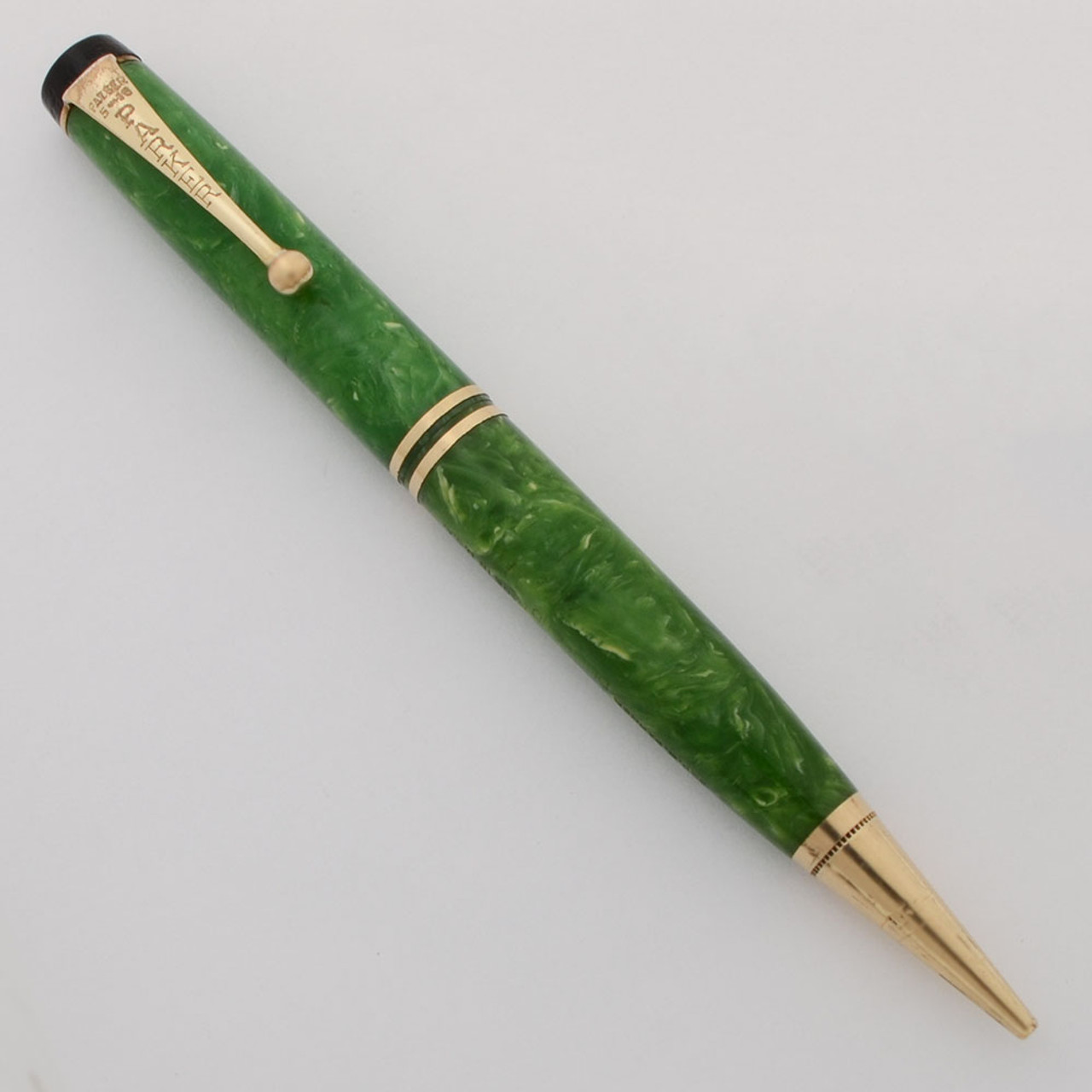 Parker Duofold Pencil  (1930s)- Streamline, 1.1mm leads, Jade Green (Very Nice,  Works Well)