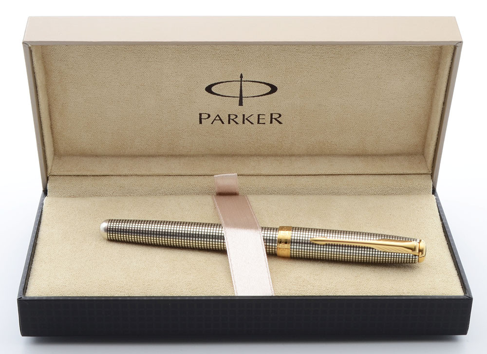 Parker Sonnet II Fountain Pen (2003) - Sterling Silver Cisele, 18k Fine Nib (Near Mint in Box, Works Well)