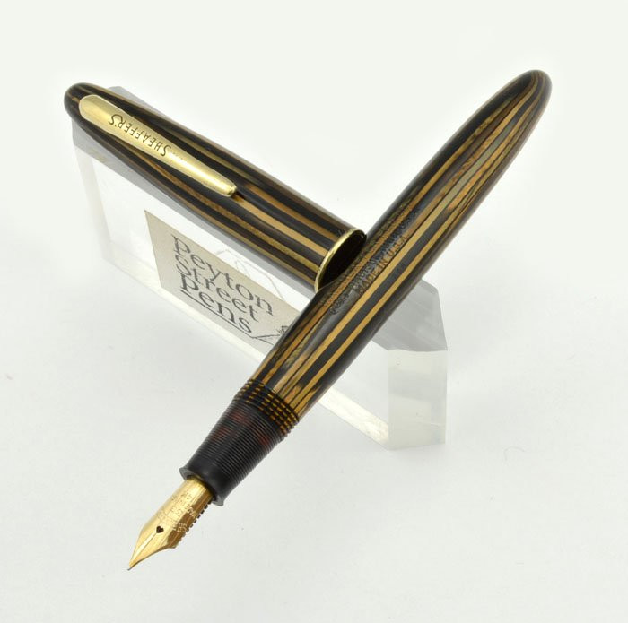 Sheaffer Craftsman 350 - Brown Striated, Fine 33 Nib, Lever Filler (Excellent, Restored)