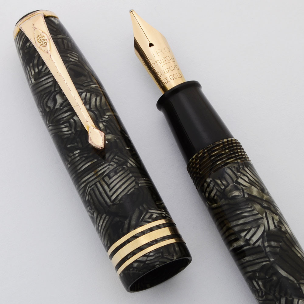 Conway Stewart 58 Fountain Pen - Grey Hatched, Flexible 14k Gold