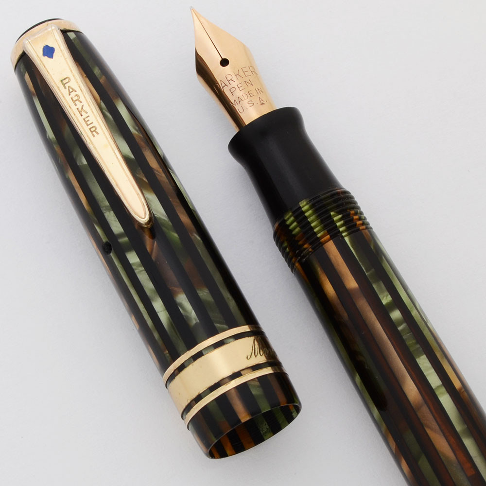 Parker Striped Duofold Ingenue Fountain Pen (1940) - Vacumatic