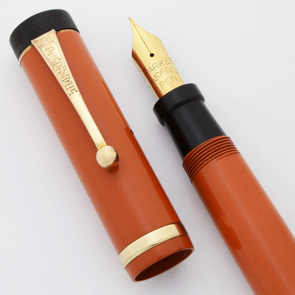 Parker Duofold Lucky Curve Senior Fountain Pen (1920s) - Red