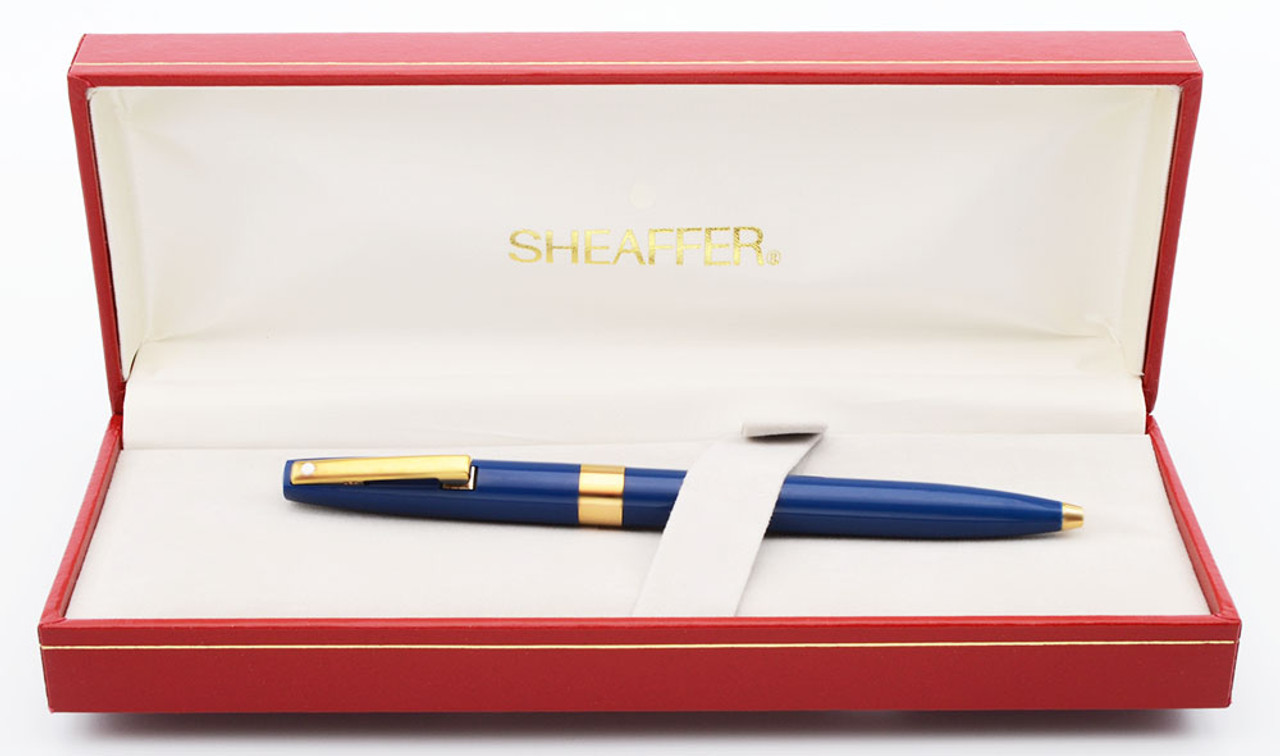 Sheaffer Triumph Imperial 2557 (1990s) Ballpoint Pen - Blue w Gold Trim (New Old Stock in Box, Works Well)