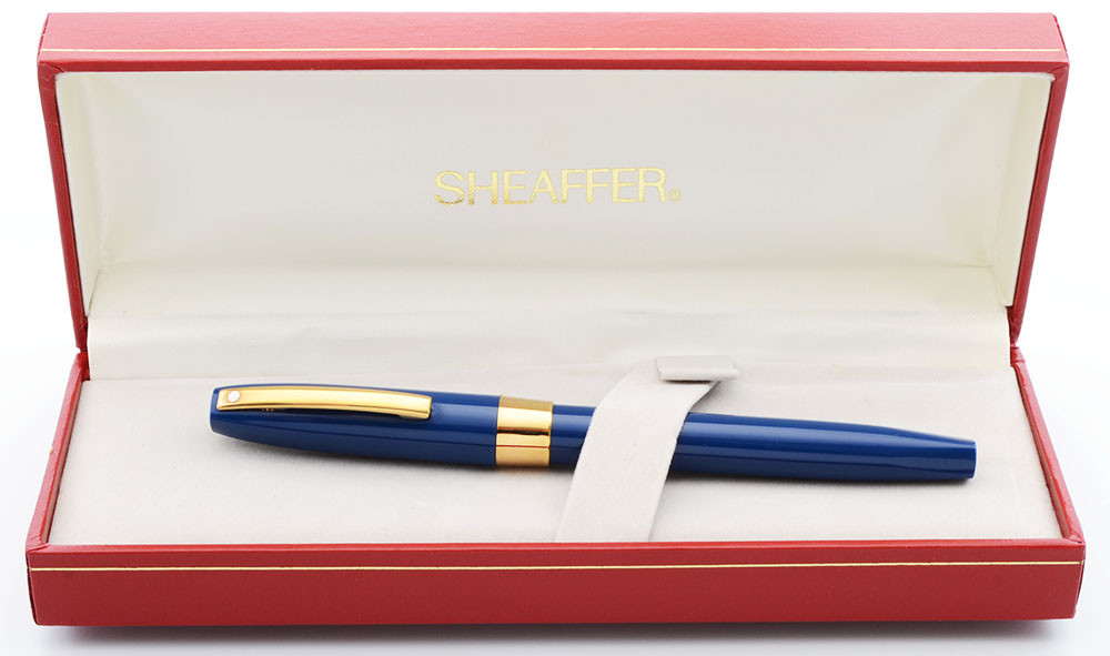 Sheaffer Triumph Imperial (1990s) Fountain Pen - Blue with Gold Trim, Fine V-inlay Blue Steel Nib (New Old Stock in Box)