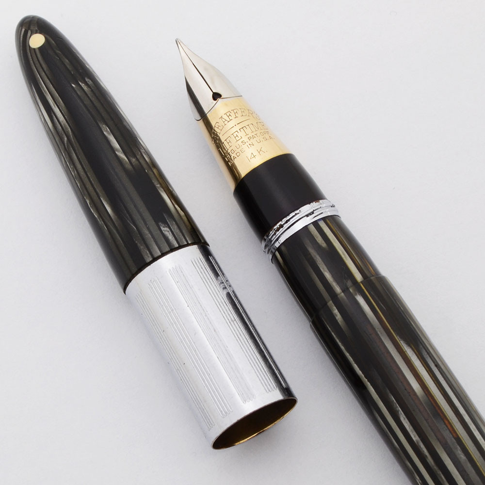 Sheaffer Lifetime Tuckaway 1250 (1940s) - Grey Striated w Wide Cap
