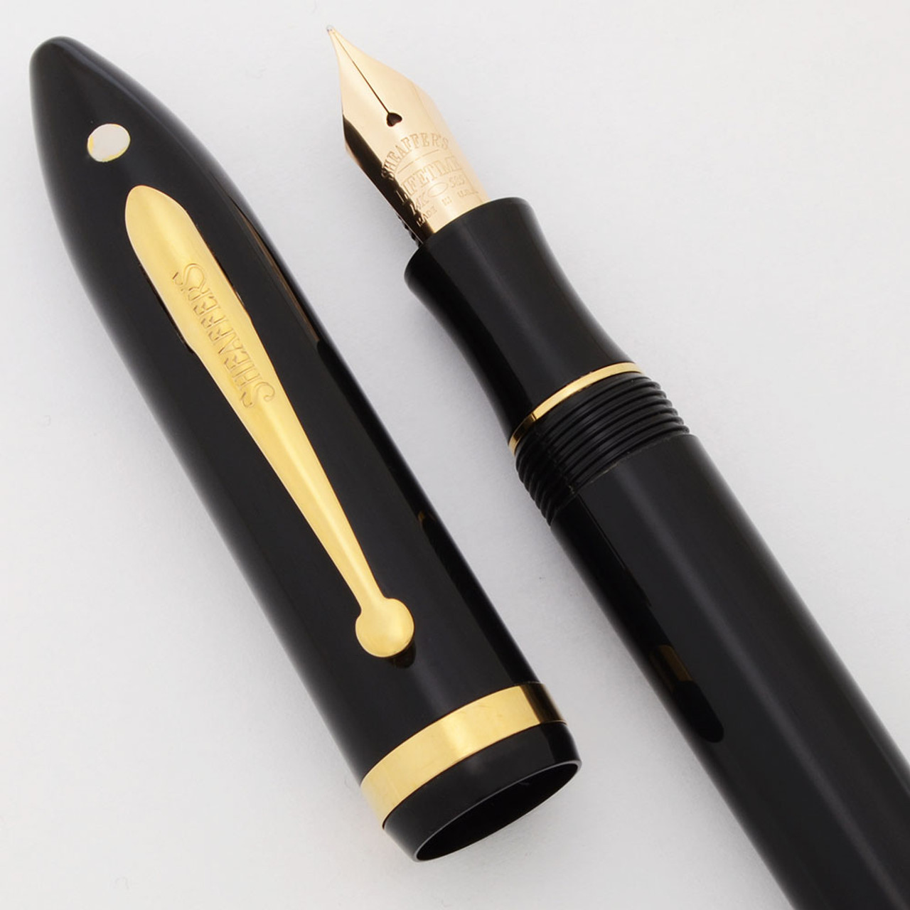 Sheaffer Balance II Fountain Pen (1990s) - Black, C/C,  Fine 14k Lifetime Nib (Excellent +, Works Well)