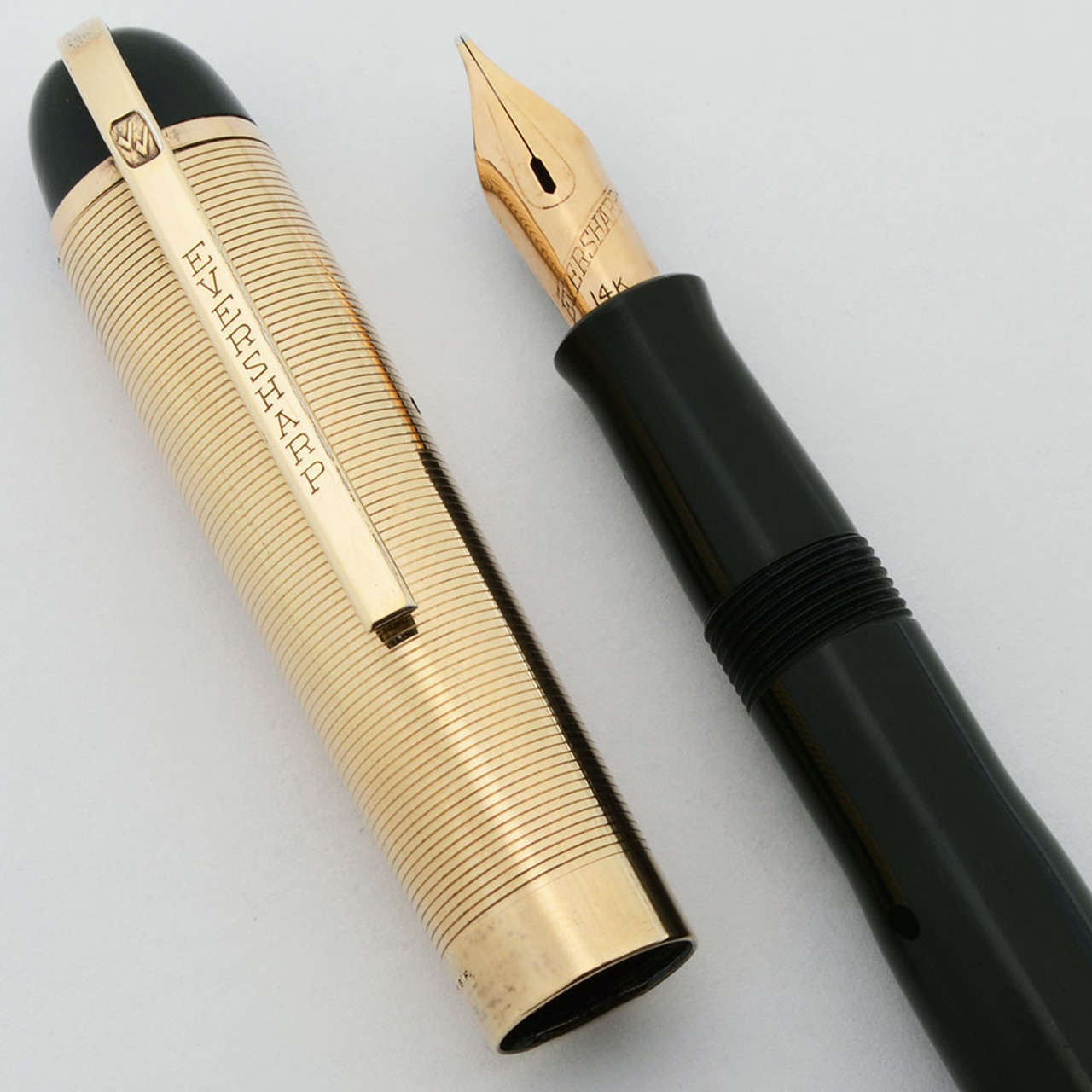 Eversharp Skyline Fountain Pen - Gold Cap, Marine Green Barrel, Flexible Medium 14k (Excellent +, Restored)