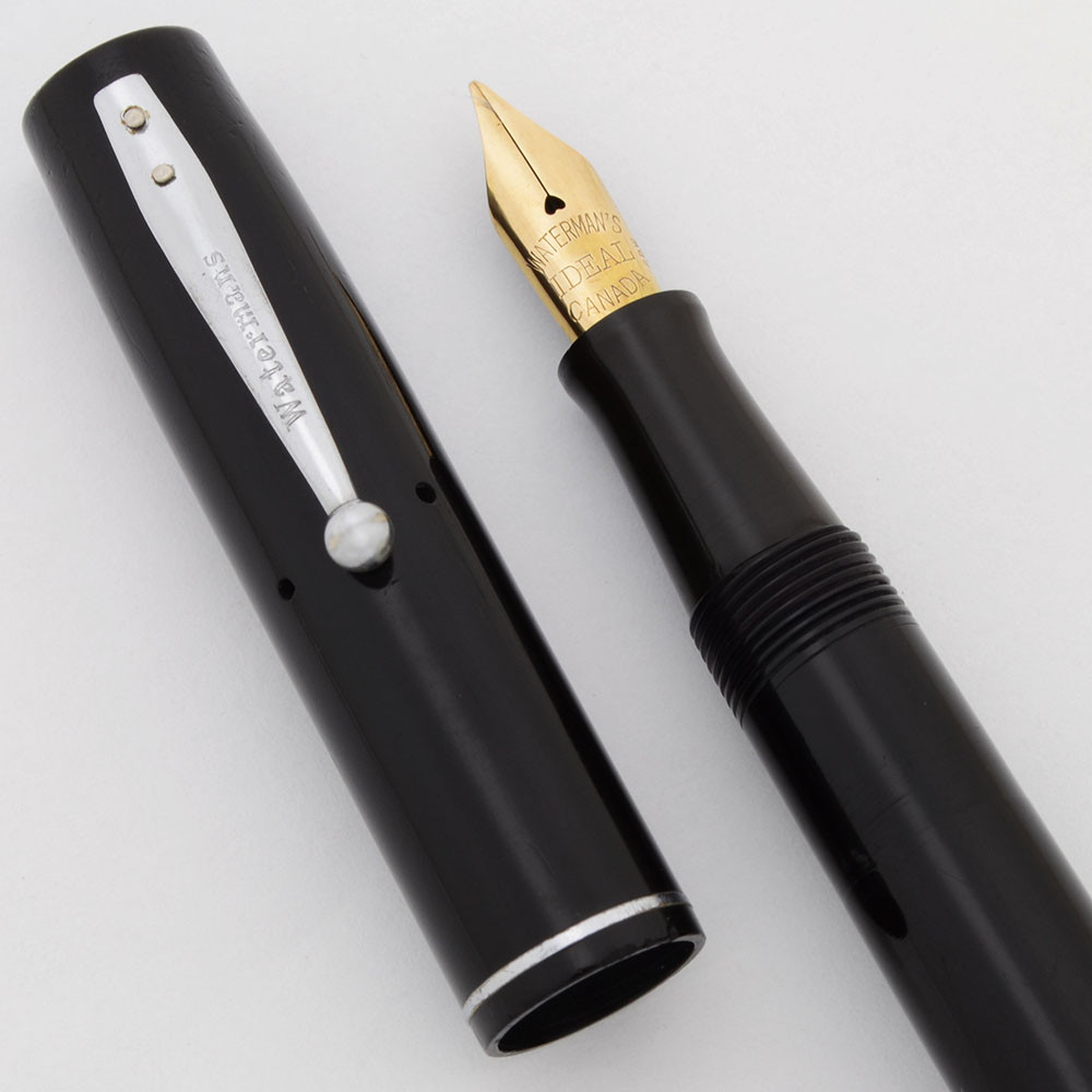 Waterman 32 Fountain Pen (1940s) - Black, Chrome Trim, Fine