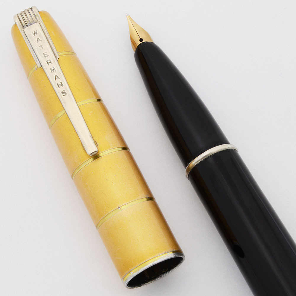 Waterman Crusader Taperite Fountain Pen (Canada, 1940s) - Black w