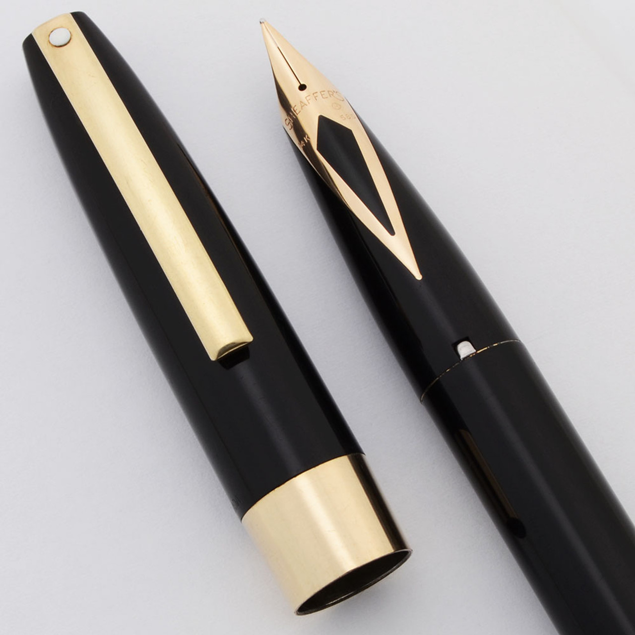 Sheaffer Imperial IV Fountain Pen (1960s, Canada) - Black w/GP Trim, Touchdown, Medium 14k Nib (Excellent, Restored)