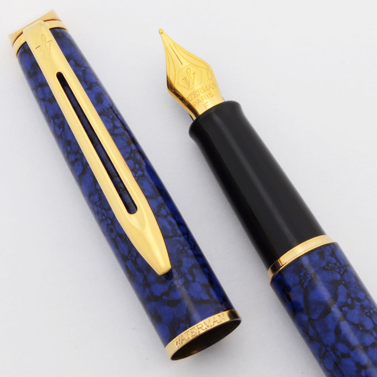 Waterman Hemisphere Fountain Pen - Blue Marble Lacquer w/GP Trim, Fine  Nib (Near Mint, Works Well)