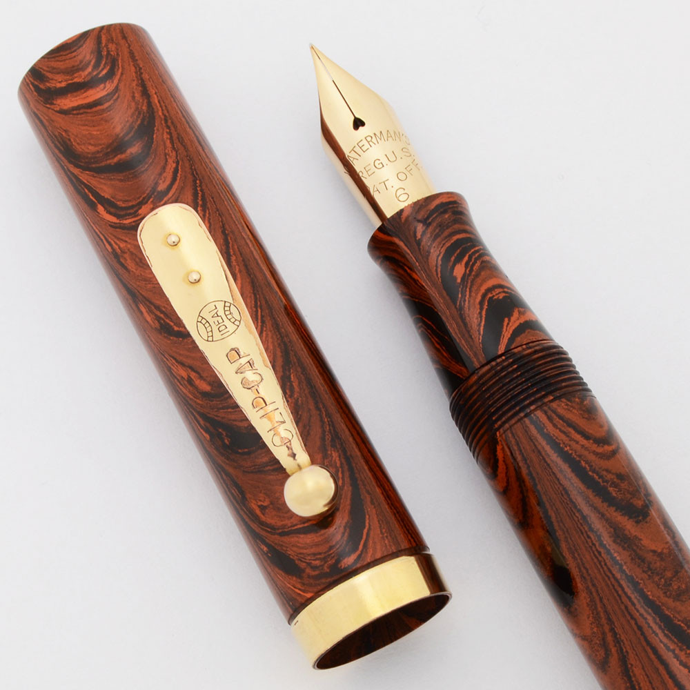 Waterman 56 Red Ripple (1920s, USA) - Extra-Fine Flexible Nib