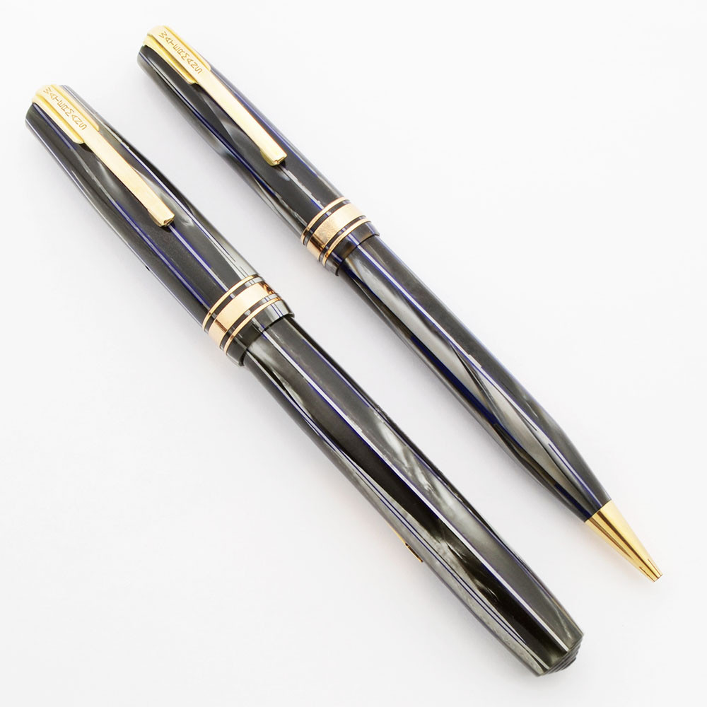 Waterman 555 Fountain Pen Pencil Set (Canada, 1947) - Grey